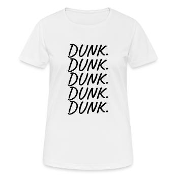 DUNK. (Noir, 5 Lignes) Cadeau Joueur Basketball - T-shirt respirant Femme - blanc - Devant - AI Model Female 172 dark (172cm)