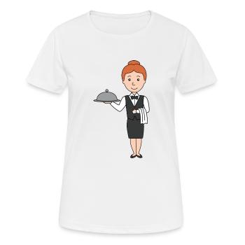 Serveuse - T-shirt respirant Femme - blanc - Devant - AI Model Female 172 dark (172cm)