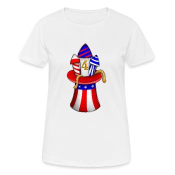 American Fireworks - Women's Breathable T-Shirt - white - Front - AI Model Female 172 dark (172cm)