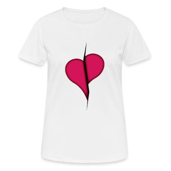 Gebrochenes Herz - Frauen T-Shirt atmungsaktiv - Weiß - Vorne - AI Model Female 172 dark (172cm)