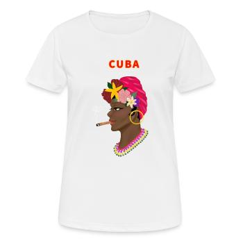 Cuba Dame - T-shirt respirant Femme - blanc - Devant - AI Model Female 172 dark (172cm)