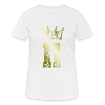 11 Zahl Krone - Frauen T-Shirt atmungsaktiv - Weiß - Vorne - AI Model Female 172 dark (172cm)