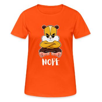 Nope Drôle de hamster paresseux - T-shirt respirant Femme - orange néon - Devant - AI Model Female 172 dark (172cm)
