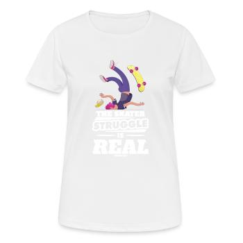 Le patineur vole sur le nez - T-shirt respirant Femme - blanc - Devant - AI Model Female 172 dark (172cm)