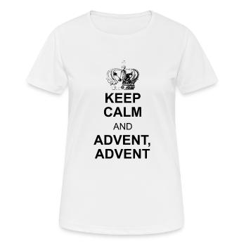 Advent Keep Calm - Frauen T-Shirt atmungsaktiv - Weiß - Vorne - AI Model Female 172 dark (172cm)