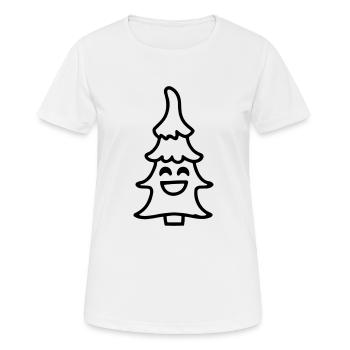 Christmas tree smile Christmas tree Christmas - Women's Breathable T-Shirt - white - Front - AI Model Female 172 dark (172cm)