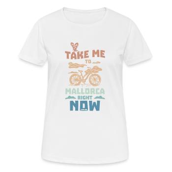 Fahrradtour Mallorca Urlaub biken Radfahrer - Frauen T-Shirt atmungsaktiv - Weiß - Vorne - AI Model Female 172 dark (172cm)