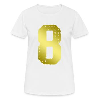 8 Zahl Trikot - Frauen T-Shirt atmungsaktiv - Weiß - Vorne - AI Model Female 172 dark (172cm)
