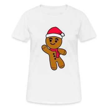 Lebkuchenmann - Frauen T-Shirt atmungsaktiv - Weiß - Vorne - AI Model Female 172 dark (172cm)