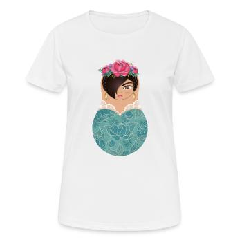 Matryoshka Celina - T-shirt respirant Femme - blanc - Devant - AI Model Female 172 dark (172cm)