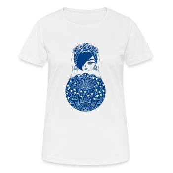 Matryoshka Fina - T-shirt respirant Femme - blanc - Devant - AI Model Female 172 dark (172cm)