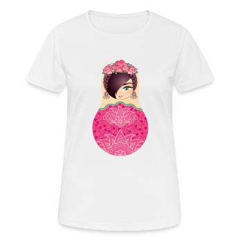 Matryoshka Fina - T-shirt respirant Femme - blanc - Devant - AI Model Female 172 dark (172cm)