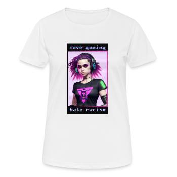 loveGaming - Women's Breathable T-Shirt - white - Front - AI Model Female 172 dark (172cm)
