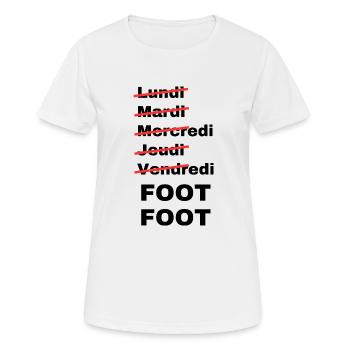 week-end foot - T-shirt respirant Femme - blanc - Devant - AI Model Female 172 dark (172cm)