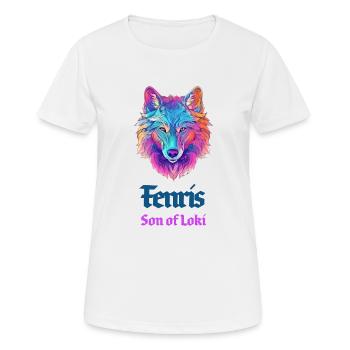 Der Fenriswolf, Kind des Loki - Frauen T-Shirt atmungsaktiv - Weiß - Vorne - AI Model Female 172 dark (172cm)