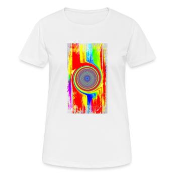 Peinture acrylique « LifeLine » par Marco Eckenbrecht - T-shirt respirant Femme - blanc - Devant - AI Model Female 172 dark (172cm)
