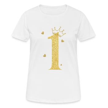 1st anniversary golden crown - Women's Breathable T-Shirt - white - Front - AI Model Female 172 dark (172cm)
