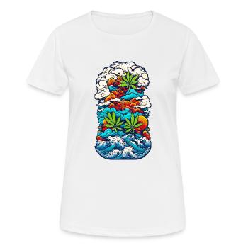 Hautes ondes 04 - T-shirt respirant Femme - blanc - Devant - AI Model Female 172 dark (172cm)