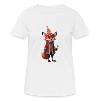 Renard Festif de Noël - T-shirt respirant Femme - blanc - Devant - AI Model Female 172 dark (172cm)