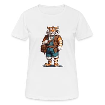 Lederhosen / Animal / Costume traditionnel / Tradition / Tigre - T-shirt respirant Femme - blanc - Devant - AI Model Female 172 dark (172cm)