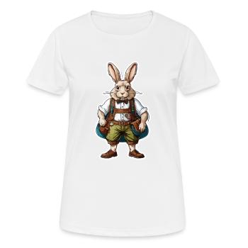 Lederhosen / Animal / Traditional costume / Tradition / Rabbit - Women's Breathable T-Shirt - white - Front - AI Model Female 172 dark (172cm)