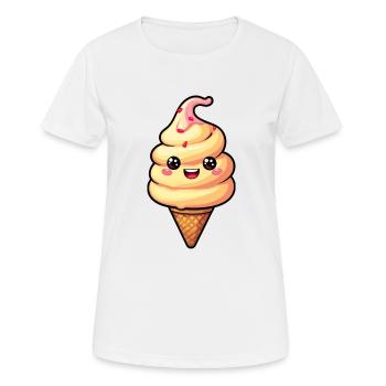 Lächelnde Eiskreation - Frauen T-Shirt atmungsaktiv - Weiß - Vorne - AI Model Female 172 dark (172cm)