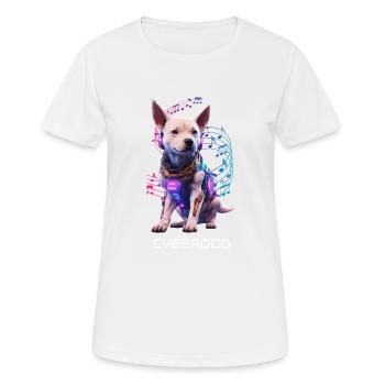 Cyber Dog - Frauen T-Shirt atmungsaktiv - Weiß - Vorne - AI Model Female 172 dark (172cm)
