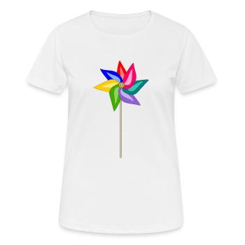 Windrad - Frauen T-Shirt atmungsaktiv - Weiß - Vorne - AI Model Female 172 dark (172cm)