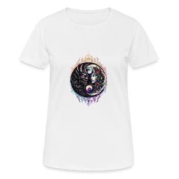 Dualité éternelle Large - T-shirt respirant Femme - blanc - Devant - AI Model Female 172 dark (172cm)