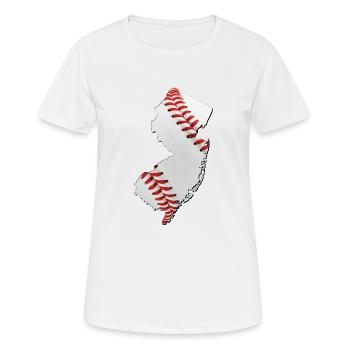 New Jersey (États-Unis) | Vrai baseball | Carte - T-shirt respirant Femme - blanc - Devant - AI Model Female 172 dark (172cm)