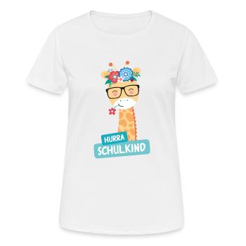 Écolier Girafe - T-shirt respirant Femme - blanc - Devant - AI Model Female 172 dark (172cm)