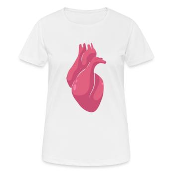 Cœur anatomique - T-shirt respirant Femme - blanc - Devant - AI Model Female 172 dark (172cm)