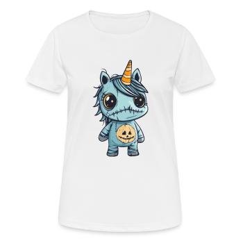 Einhorn Halloween Lustig Zombie - Frauen T-Shirt atmungsaktiv - Weiß - Vorne - AI Model Female 172 dark (172cm)