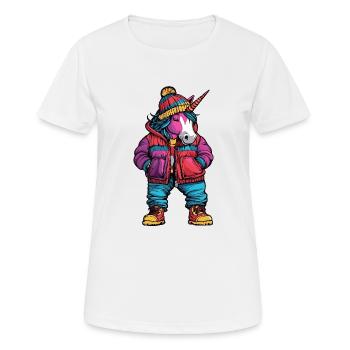 Unicorn Funny Winter - Women's Breathable T-Shirt - white - Front - AI Model Female 172 dark (172cm)