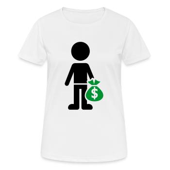 Arnaque d’argent d’entreprise - T-shirt respirant Femme - blanc - Devant - AI Model Female 172 dark (172cm)