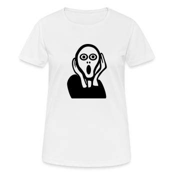 Der Schrei, die Krise - Frauen T-Shirt atmungsaktiv - Weiß - Vorne - AI Model Female 172 dark (172cm)