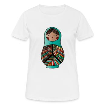 Peace - Matruschka - Frauen T-Shirt atmungsaktiv - Weiß - Vorne - AI Model Female 172 dark (172cm)