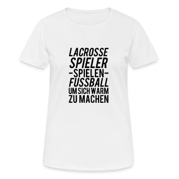 Lacrosse - Frauen T-Shirt atmungsaktiv - Weiß - Vorne - AI Model Female 172 dark (172cm)
