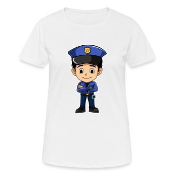 police - T-shirt respirant Femme - blanc - Devant - AI Model Female 172 dark (172cm)