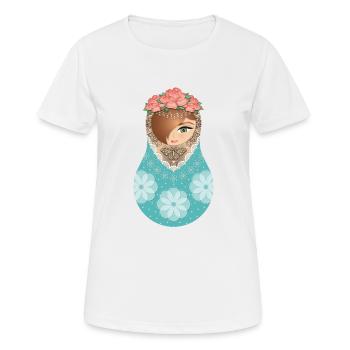 Matryoshka Julia - T-shirt respirant Femme - blanc - Devant - AI Model Female 172 dark (172cm)