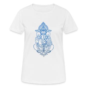 Psy Goa Trance Ganesha Shiva Zen hash grass LSD - Women's Breathable T-Shirt - white - Front - AI Model Female 172 dark (172cm)