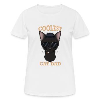 Chat le plus cool Papa I Bombay Cat Papa I Bombay Cat - T-shirt respirant Femme - blanc - Devant - AI Model Female 172 dark (172cm)