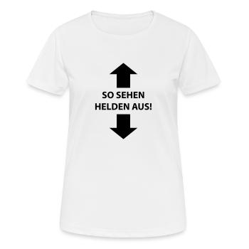 so sehen helden aus - Women's Breathable T-Shirt - white - Front - AI Model Female 172 dark (172cm)