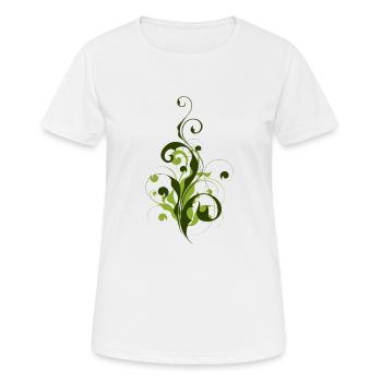 Abstrakte Pflanze - Blume - Flora - T-shirt respirant Femme - blanc - Devant - AI Model Female 172 dark (172cm)