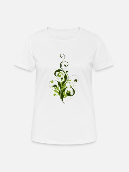 Abstrakte Pflanze - Blume - Flora - Frauen T-Shirt atmungsaktiv - Weiß