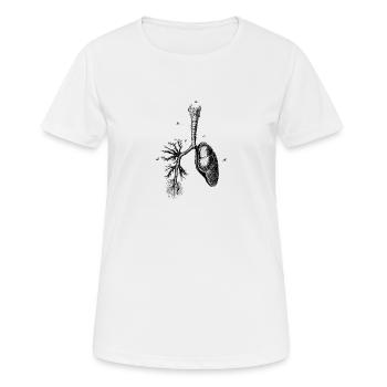 Lunge Brustkorb anatomisch Anatomie Skelett - Frauen T-Shirt atmungsaktiv - Weiß - Vorne - AI Model Female 172 dark (172cm)