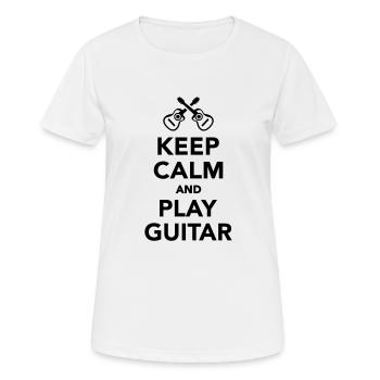 Keep calm and Play guitar - T-shirt respirant Femme - blanc - Devant - AI Model Female 172 dark (172cm)
