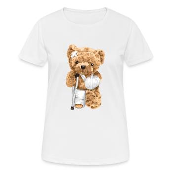 Ourson blessé - T-shirt respirant Femme - blanc - Devant - AI Model Female 172 dark (172cm)