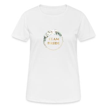 ÉQUIPE BRIDE! Fleurs personnalisables - T-shirt respirant Femme - blanc - Devant - AI Model Female 172 dark (172cm)