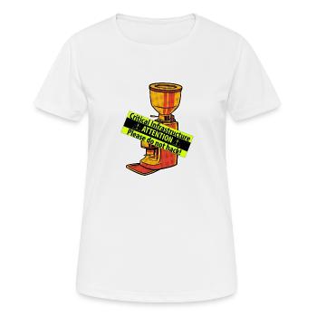 Die Kritische Infrastruktur namens Kaffeemaschine - Frauen T-Shirt atmungsaktiv - Weiß - Vorne - AI Model Female 172 dark (172cm)